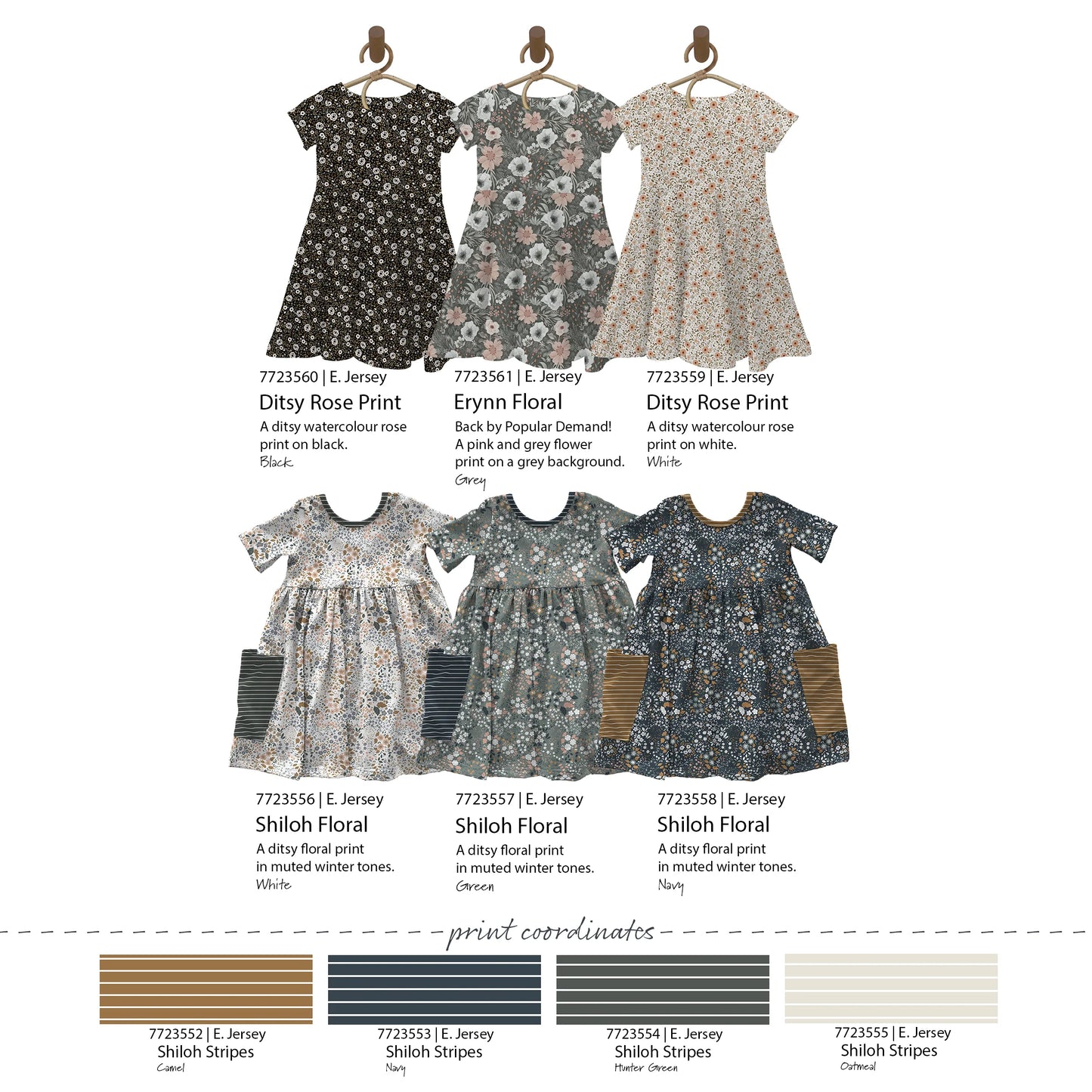 Shiloh in White on Eureka Jersey Knit, Sold by the Half Yard