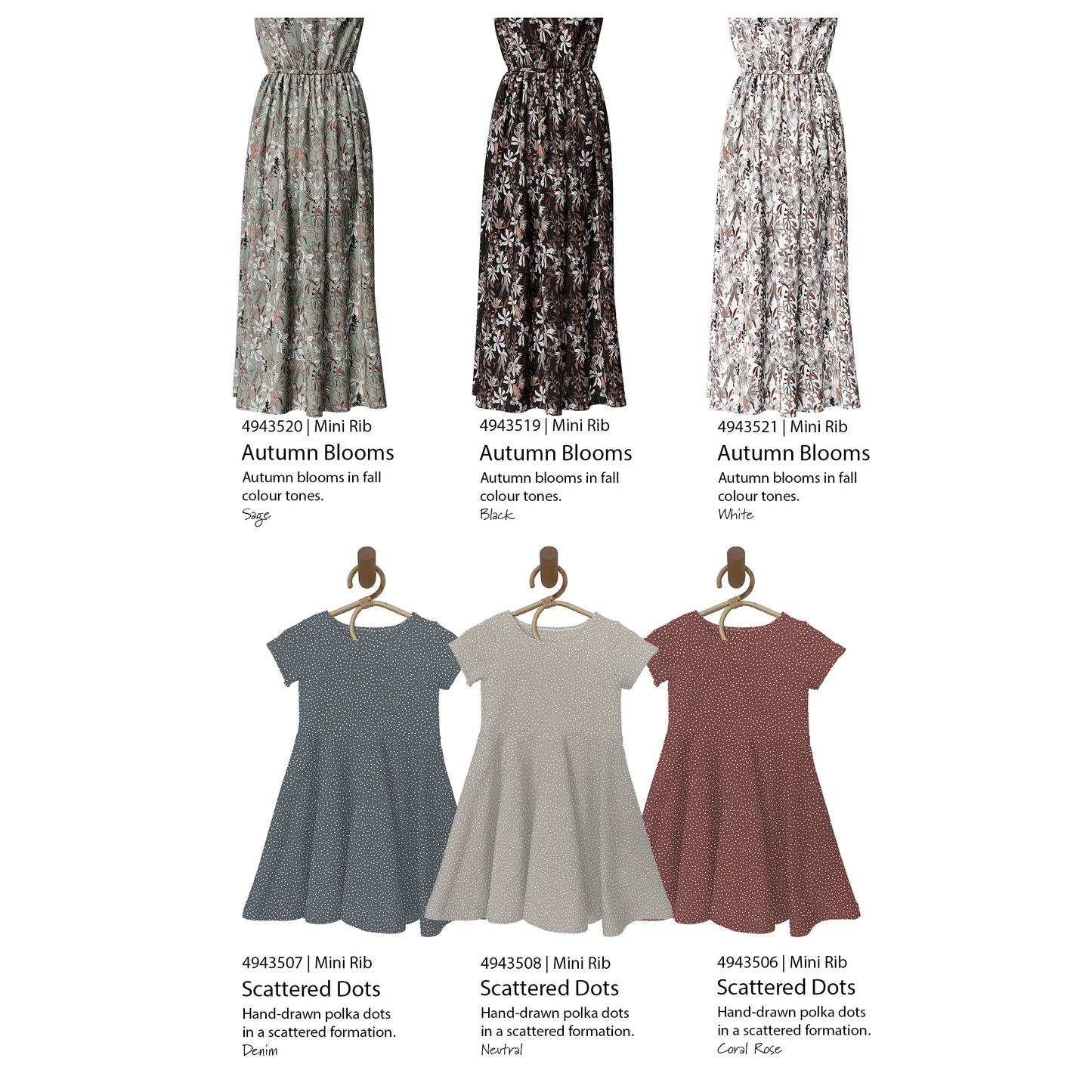 Scattered Dots in Coral Rose on Jasper Rib Knit, Sold by the Half Yard