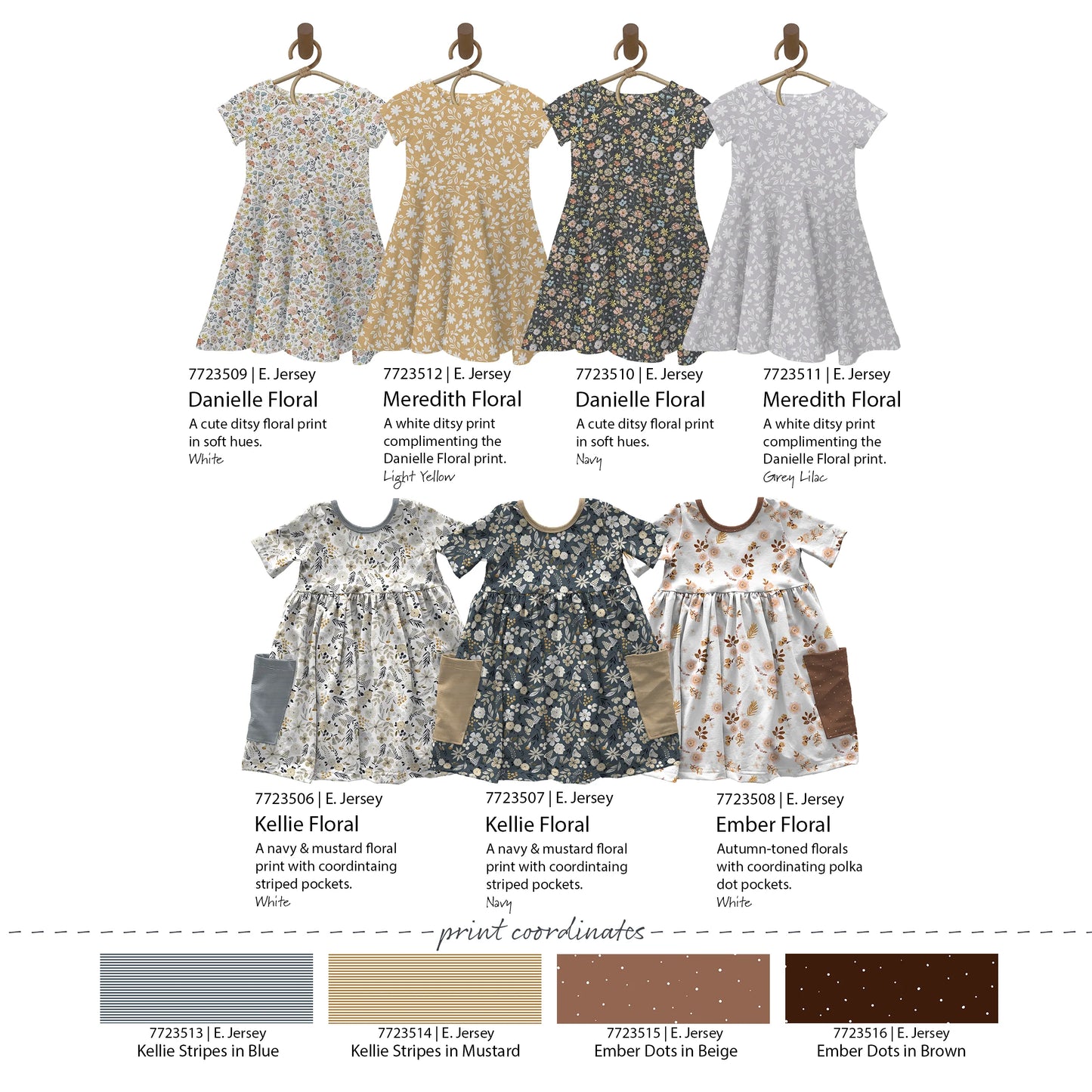 Danielle in Navy on Eureka Jersey Knit, Sold by the Half Yard