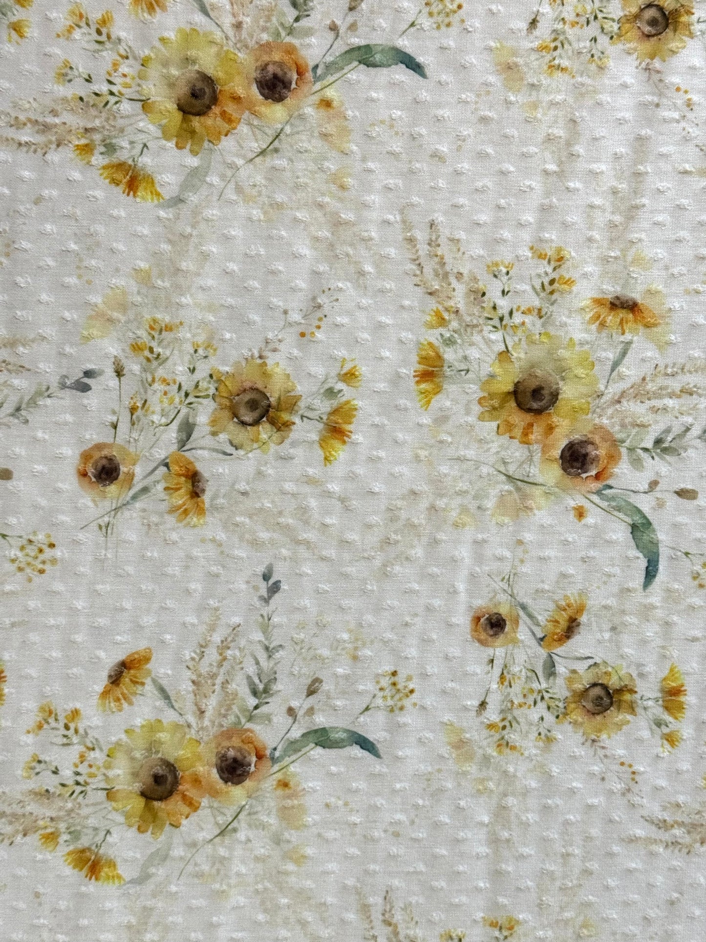 Natalie Floral on Swiss Dot Knit, Sold by the Half Yard