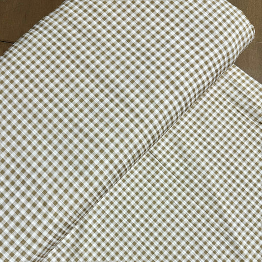 Vienna Gingham Plaid in Olive on Summer Breeze Knit, Sold by the Half Yard