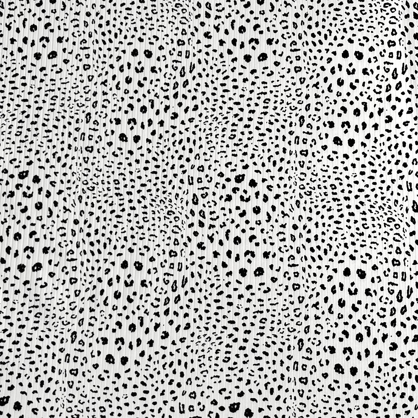 Leopard Print in White on Unbrushed Rib Knit, Sold by the Half Yard