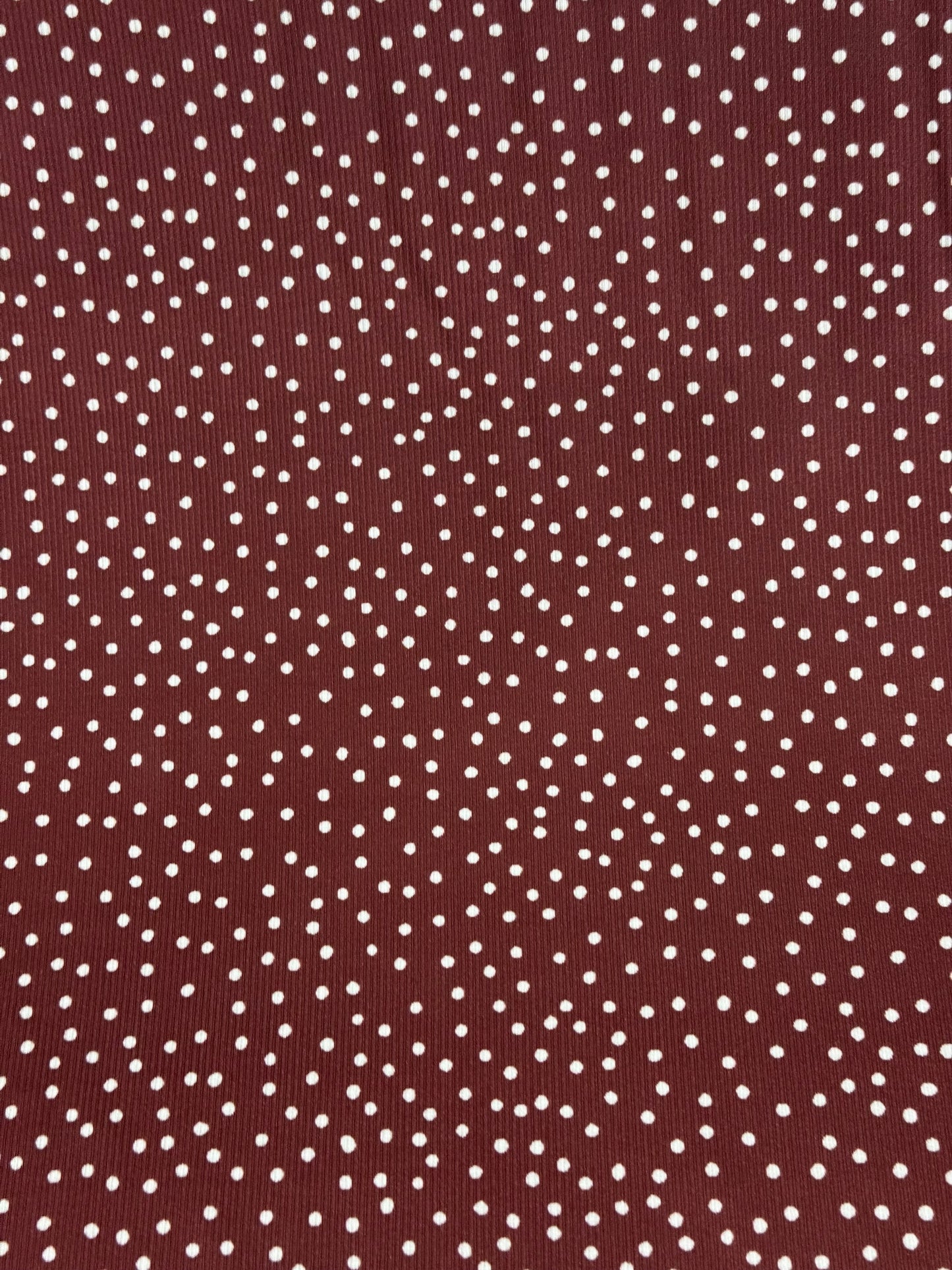 Scattered Dots in Coral Rose on Jasper Rib Knit, Sold by the Half Yard