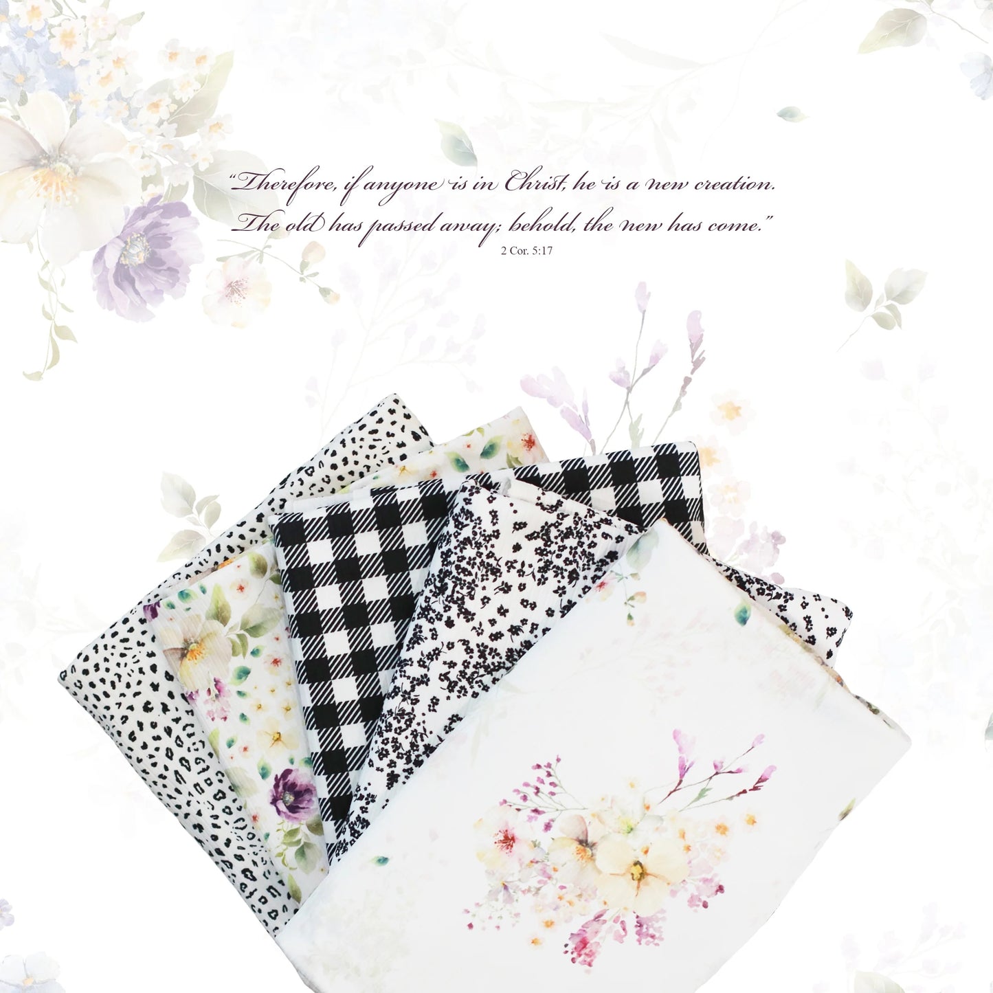 Leopard Print in White on Unbrushed Rib Knit, Sold by the Half Yard