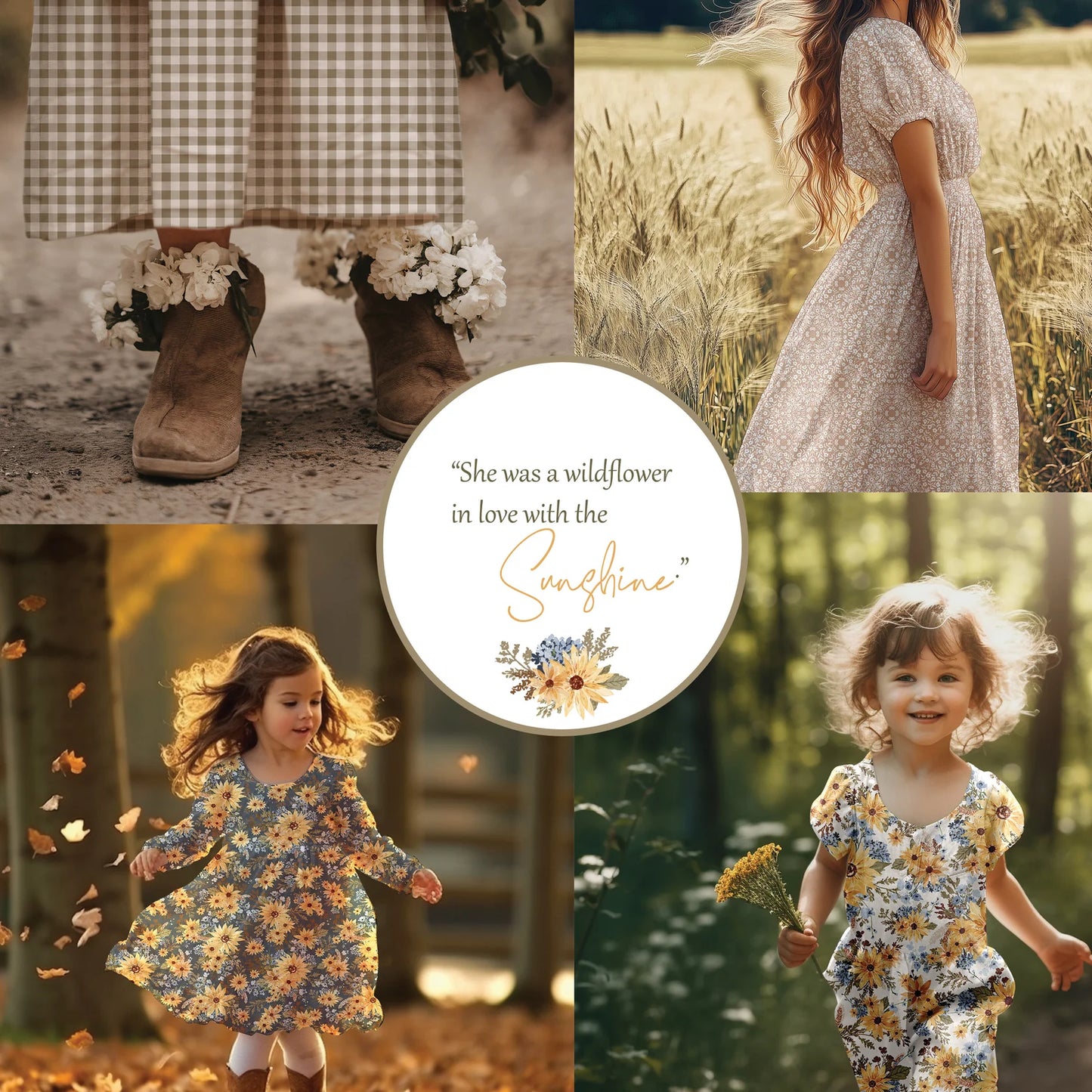 Sunflower Blooms in Cream on Summer Breeze Knit, Sold by the Half Yard