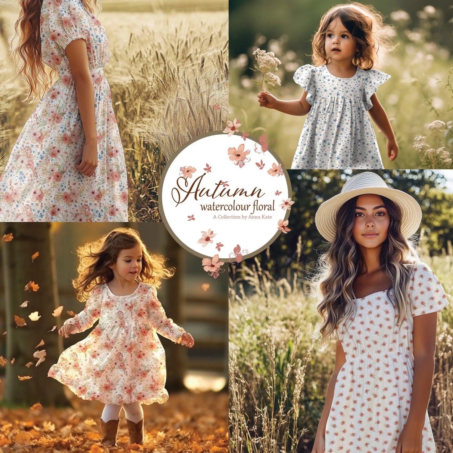 Aubree Floral on Unbrushed Rib Knit, Sold by the Half Yard