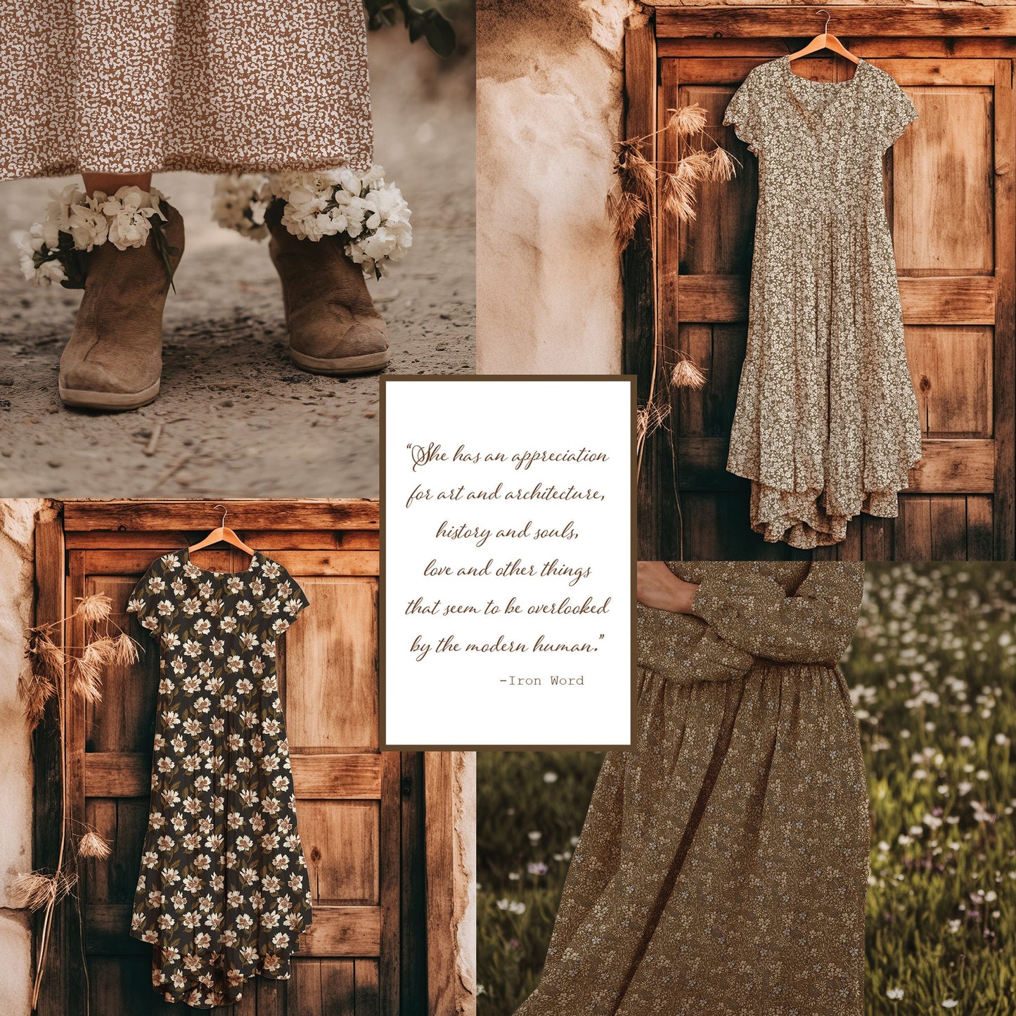 Vintage Abstract Print in Caramel on Summer Breeze Knit, Sold by the Half Yard