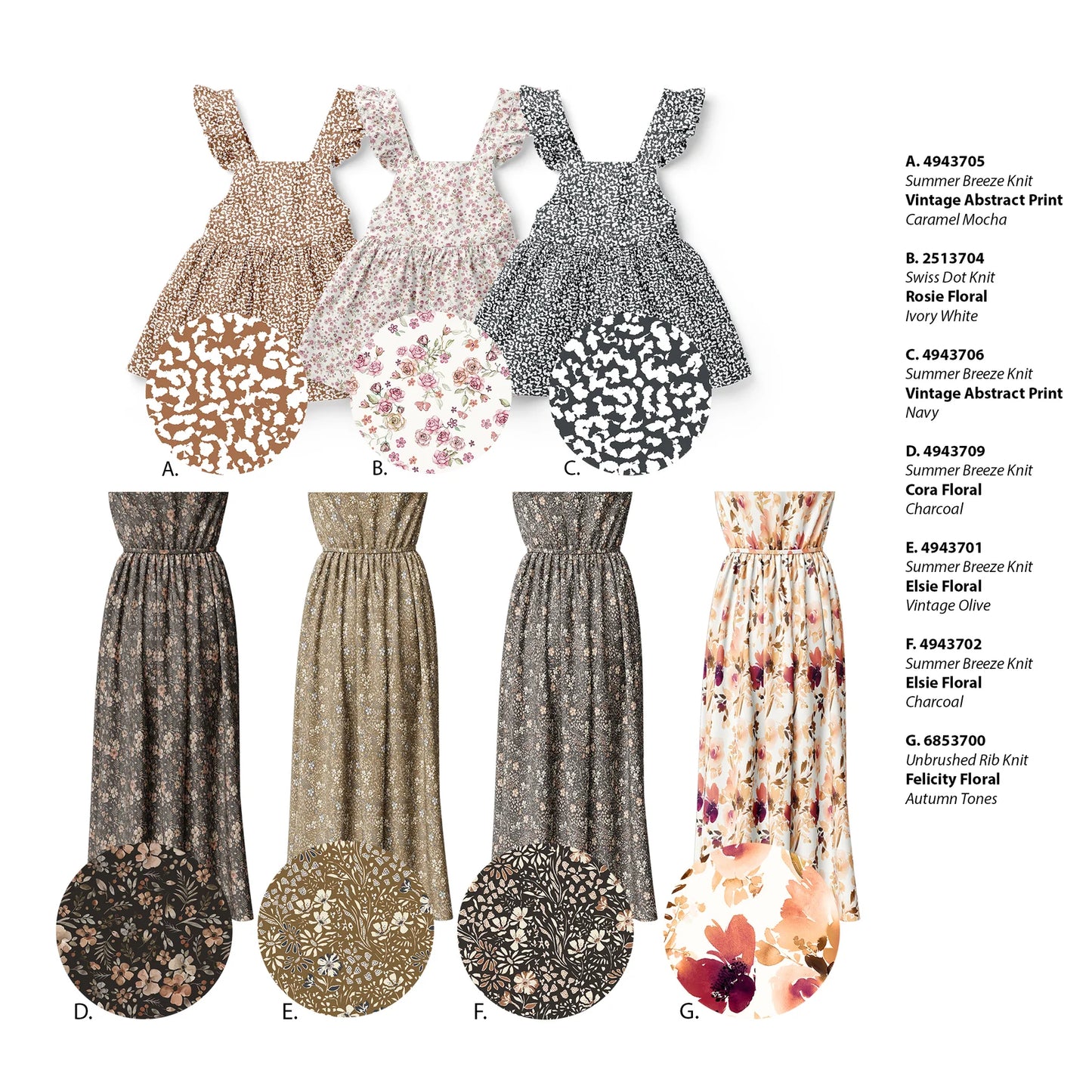 Vintage Abstract Print in Caramel on Summer Breeze Knit, Sold by the Half Yard