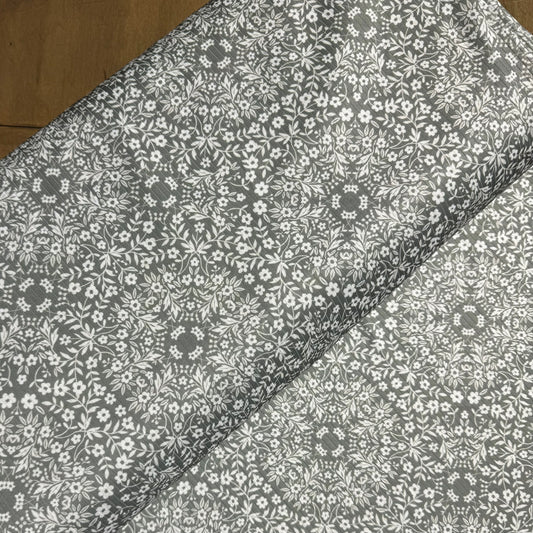 Medallion Toss in Green on Unbrushed Rib Knit, Sold by the Half Yard