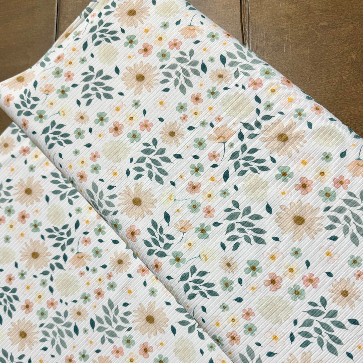 Mini Glory and Grace on Unbrushed Rib Knit, Sold by the Half Yard
