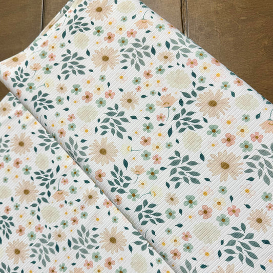 Mini Glory and Grace on Unbrushed Rib Knit, Sold by the Half Yard