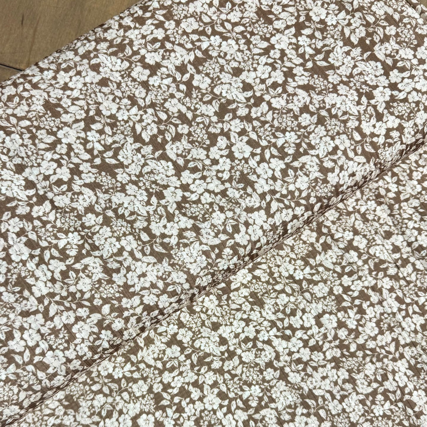 Bonnie Vintage Floral in Olive on Summer Breeze Knit, Sold by the Half Yard