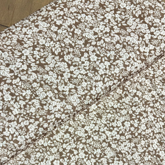 Bonnie Vintage Floral in Olive on Summer Breeze Knit, Sold by the Half Yard