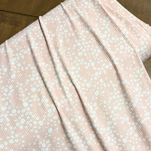 Renee in Peach on Unbrushed Rib Knit, Sold by the Half Yard
