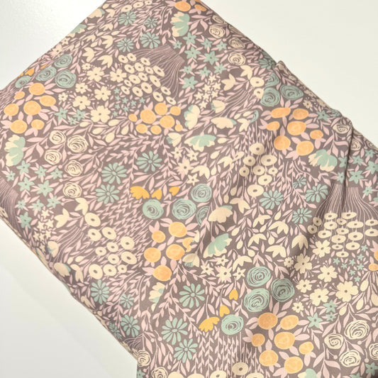 Sadie Floral in Dusty Purple on Eureka Jersey Knit, Sold by the Half Yard