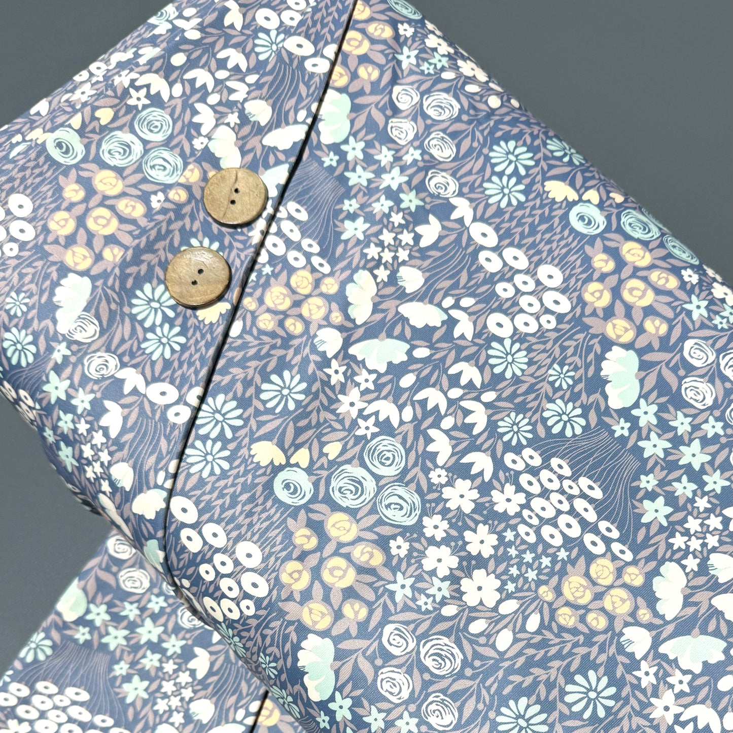 Sadie Floral in Blue on Eureka Jersey Knit, Sold by the Half Yard