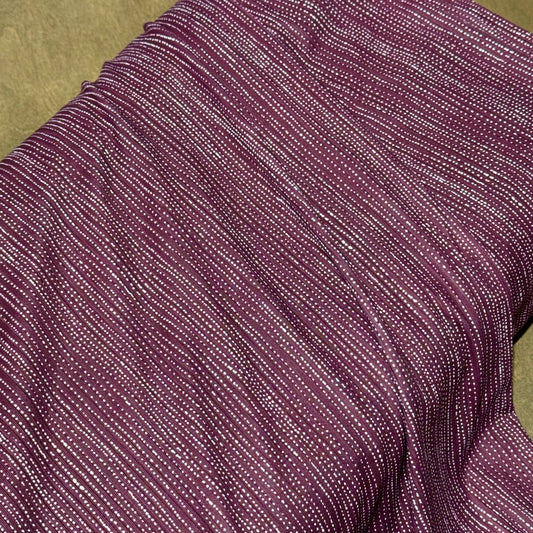 Rain Stripes in Burgundy on Unbrushed Rib Knit, Sold by the Half Yard