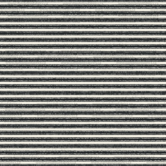 Nautical Stripes in White on Imitation Cotton Jersey Knit, Sold by the Half Yard