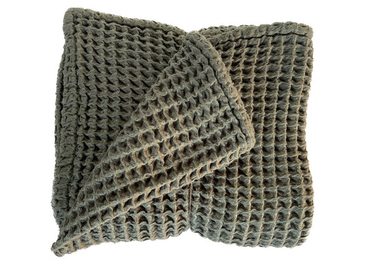 Waffle Blanket in Army Green