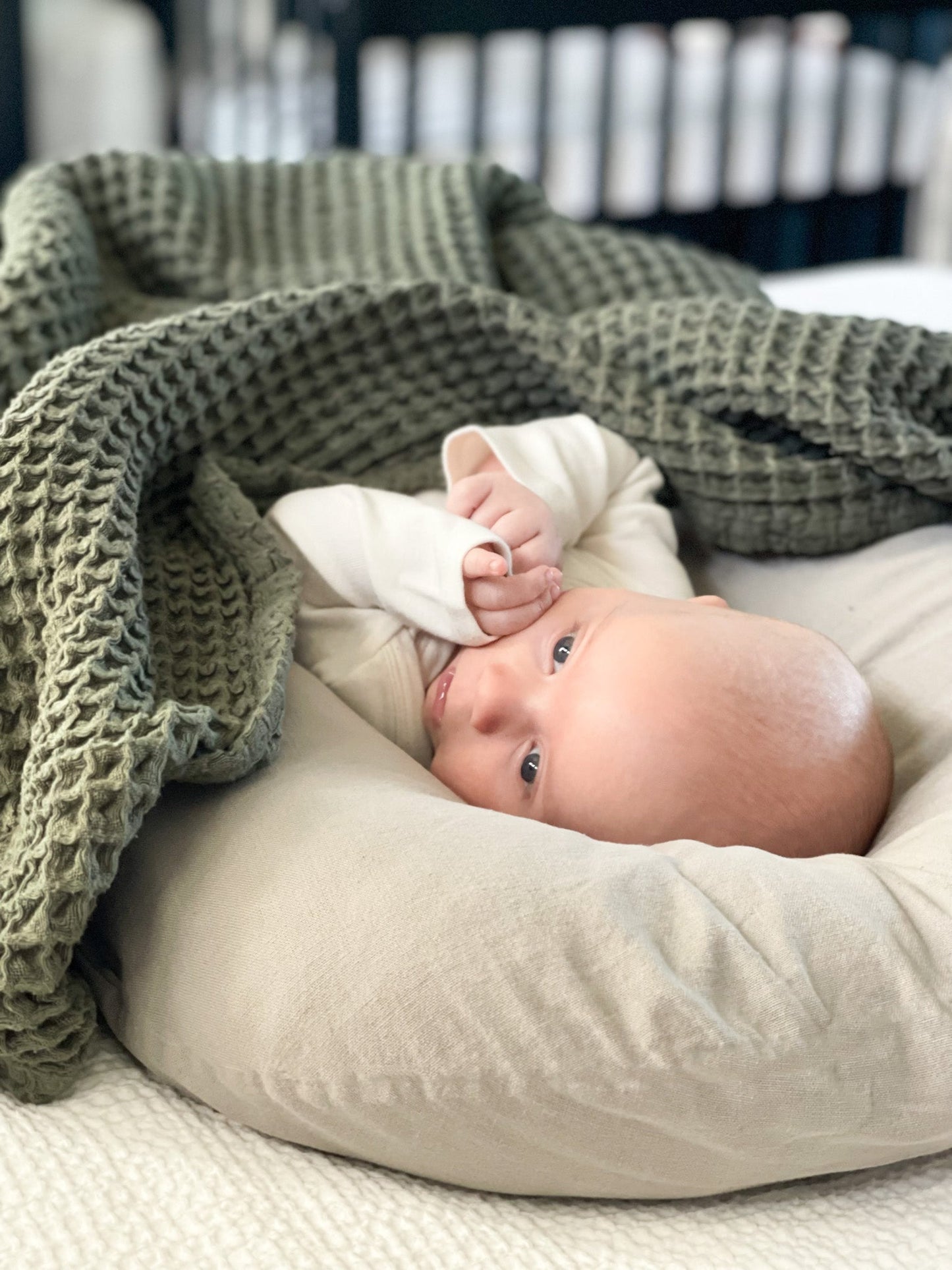 Waffle Blanket in Army Green