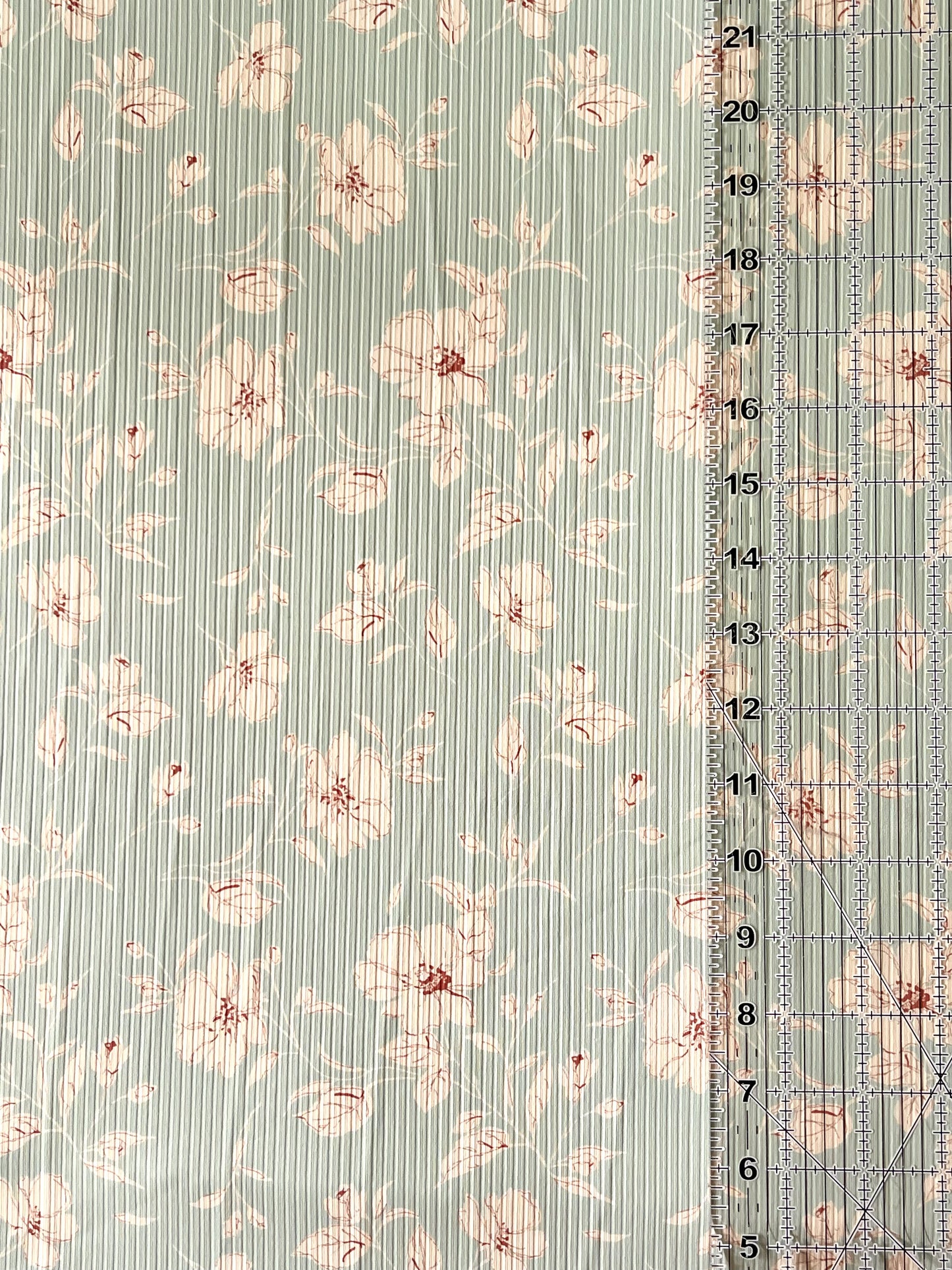 Becky Floral in Dewkist on Unbrushed Rib Knit, Sold by the Half Yard